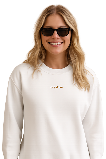 Felpa girocollo unisex ricamata | creativa