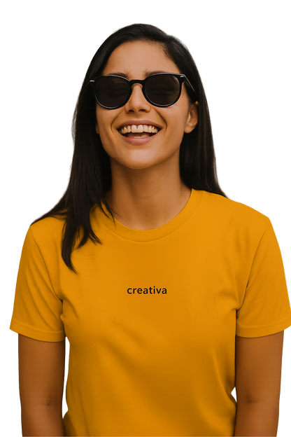T-shirt girocollo ricamata - creativa