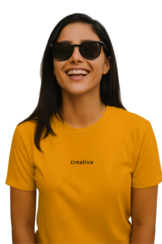 T-shirt girocollo ricamata - creativa