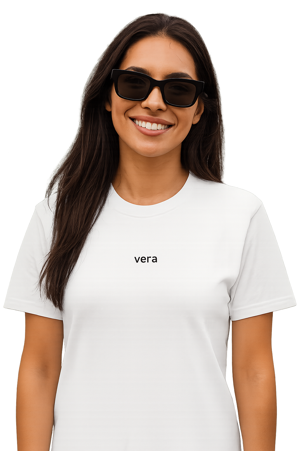 T-shirt girocollo ricamata - vera