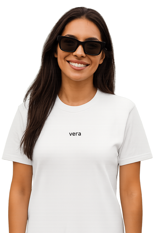 T-shirt girocollo ricamata - vera