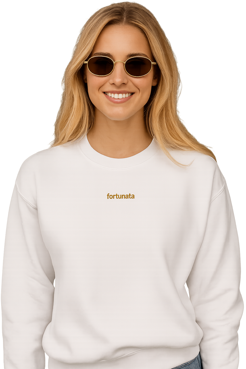 Felpa girocollo unisex ricamata | fortunata