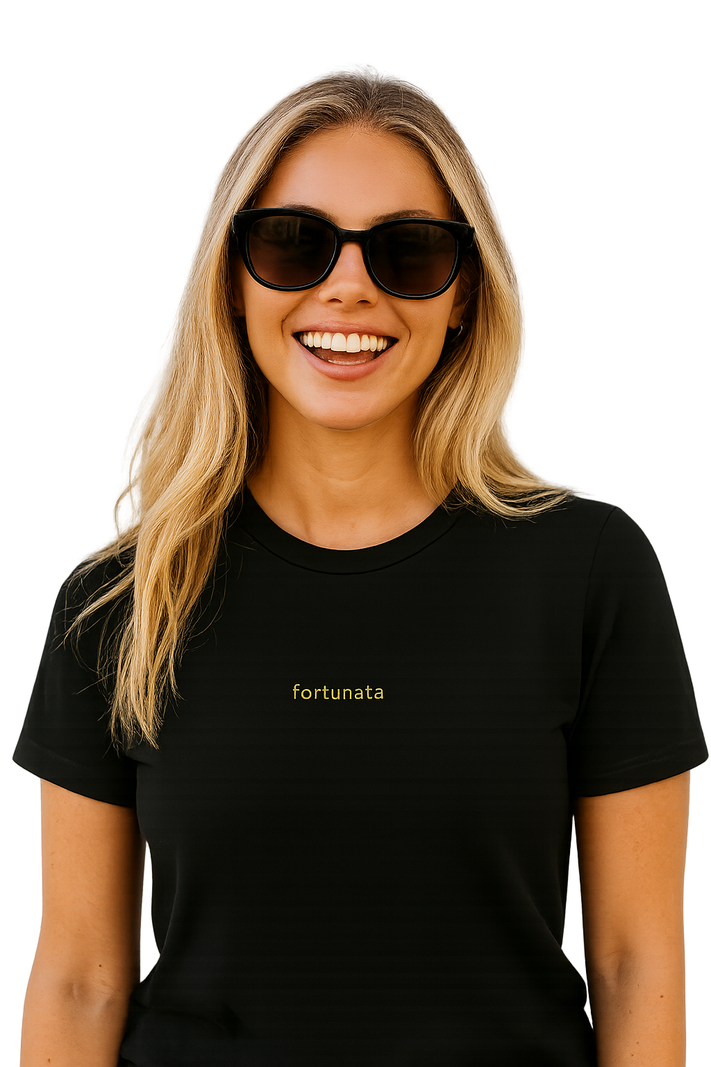 T-shirt girocollo ricamata - fortunata