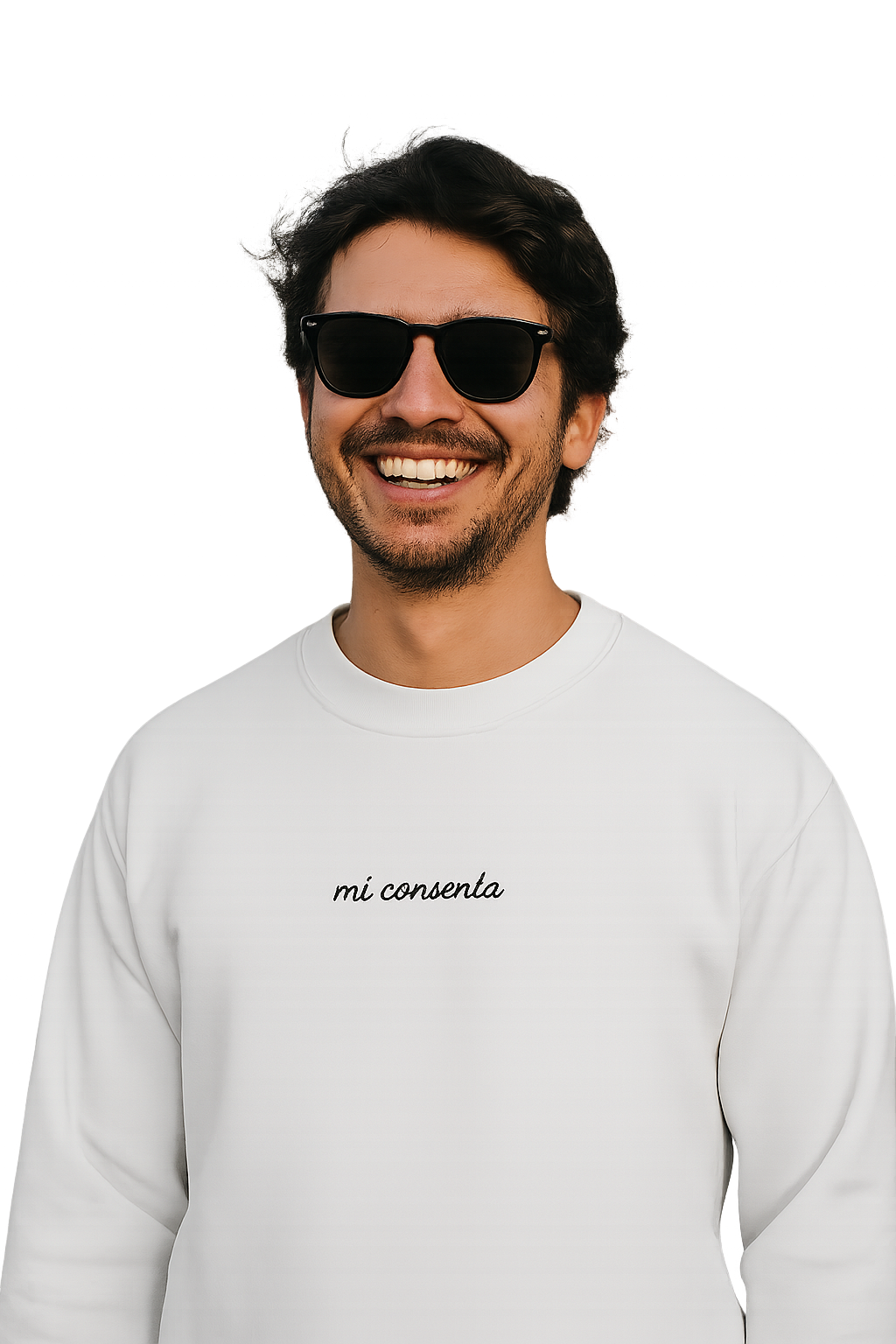 Felpa girocollo unisex ricamata | mi consenta