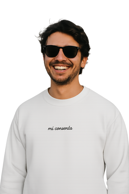 Felpa girocollo unisex ricamata | mi consenta