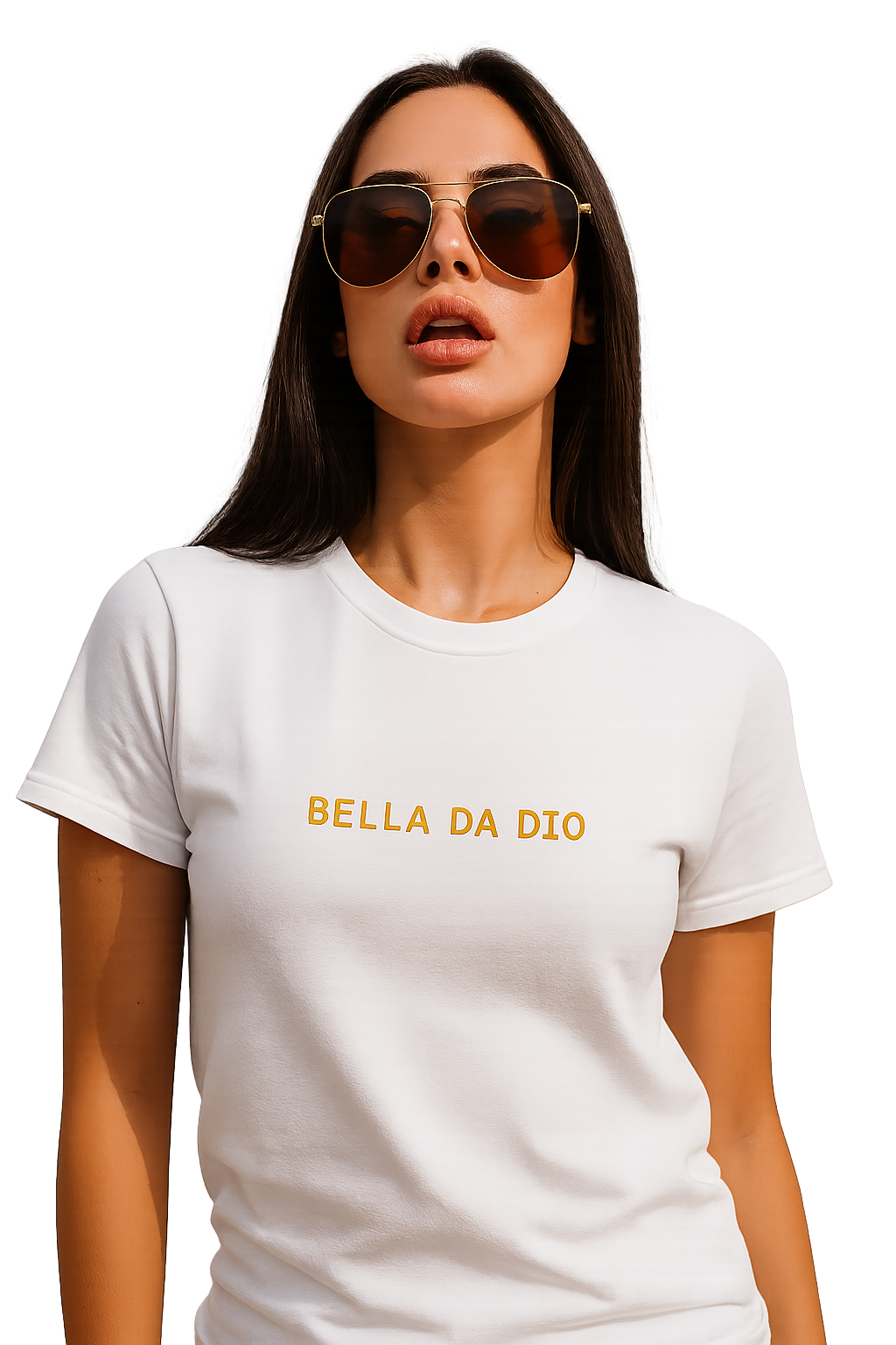 T-shirt girocollo ricamata - bella da dio