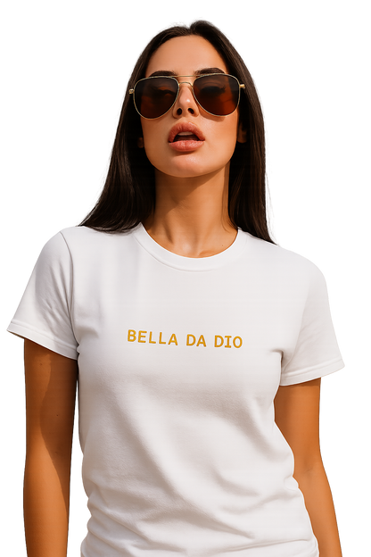 T-shirt girocollo ricamata - bella da dio