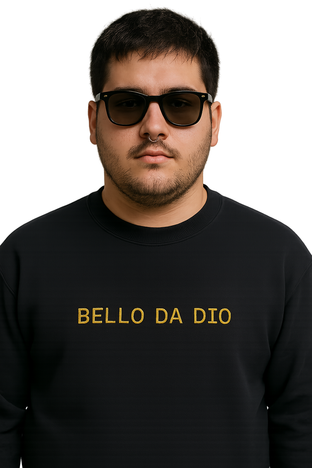 Felpa girocollo unisex ricamata | bello da dio