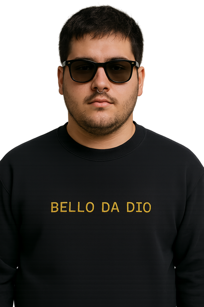Felpa girocollo unisex ricamata | bello da dio