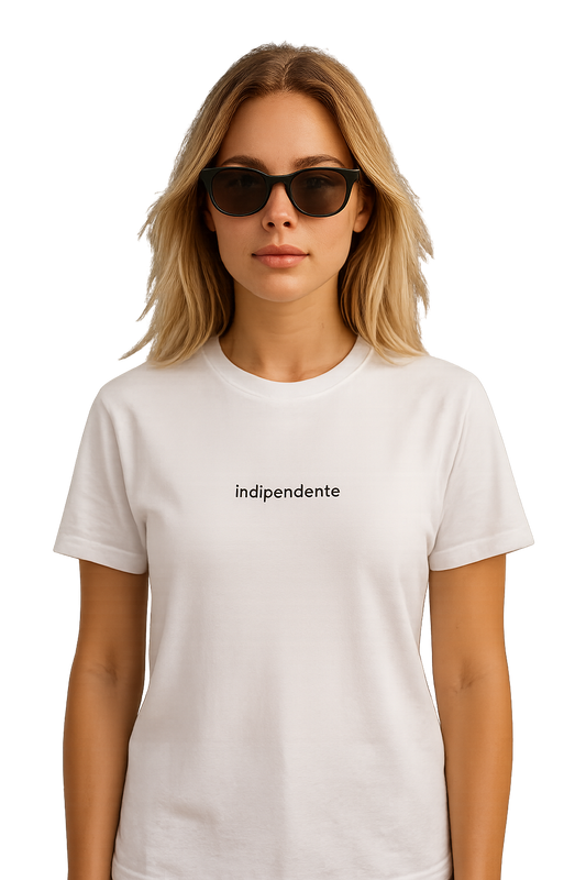 T-shirt girocollo ricamata - indipendente