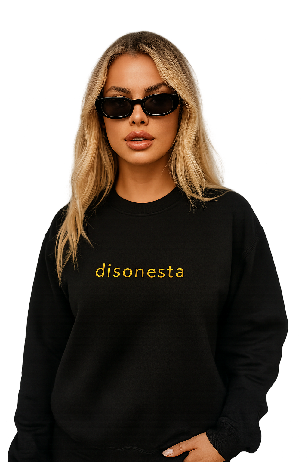 Felpa girocollo unisex ricamata | disonesta