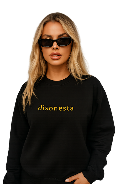 Felpa girocollo unisex ricamata | disonesta