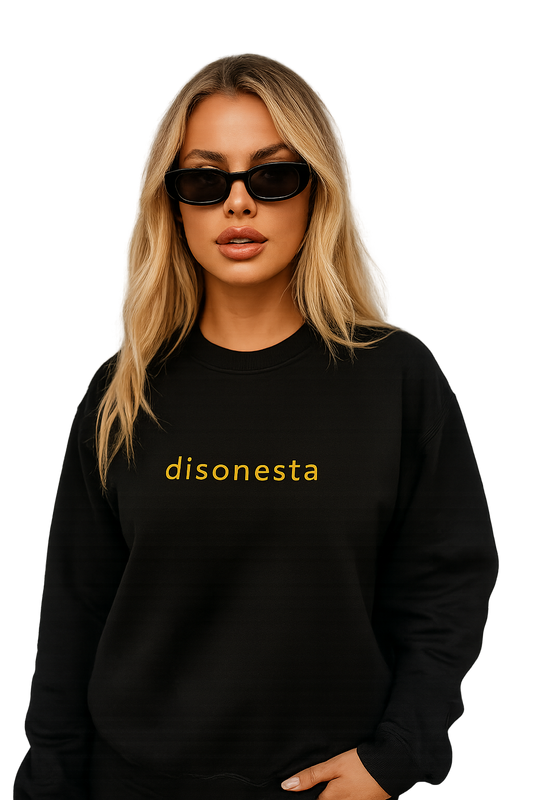 Felpa girocollo unisex ricamata | disonesta