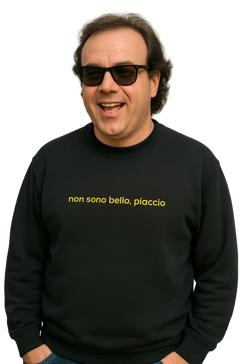 Felpa girocollo unisex ricamata | non sono bello, piaccio