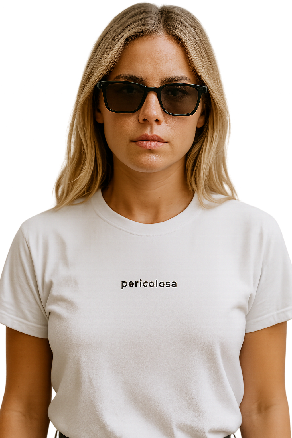 T-shirt girocollo ricamata - pericolosa