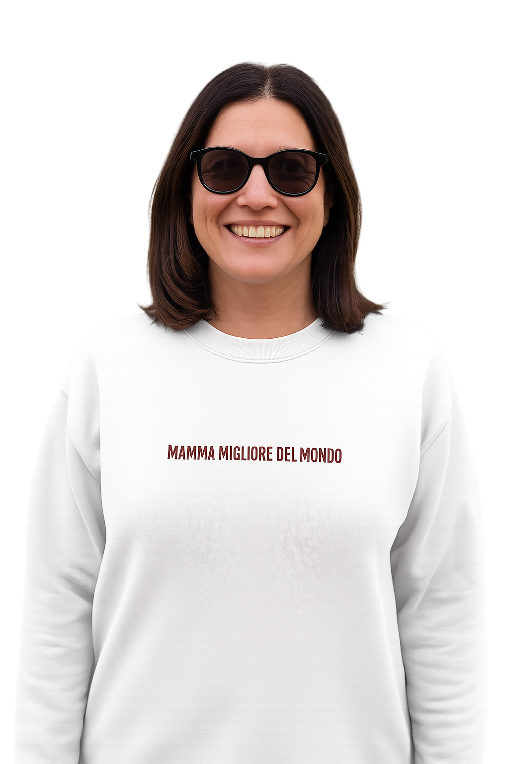 Felpa girocollo unisex ricamata | mamma migliore del mondo