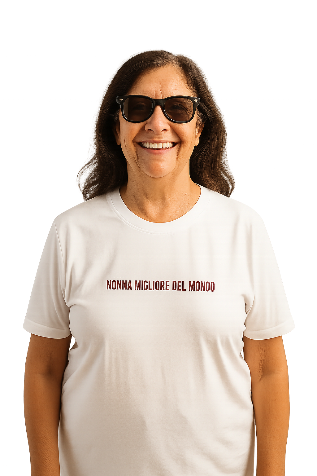 T-shirt girocollo ricamata - nonna migliore del mondo