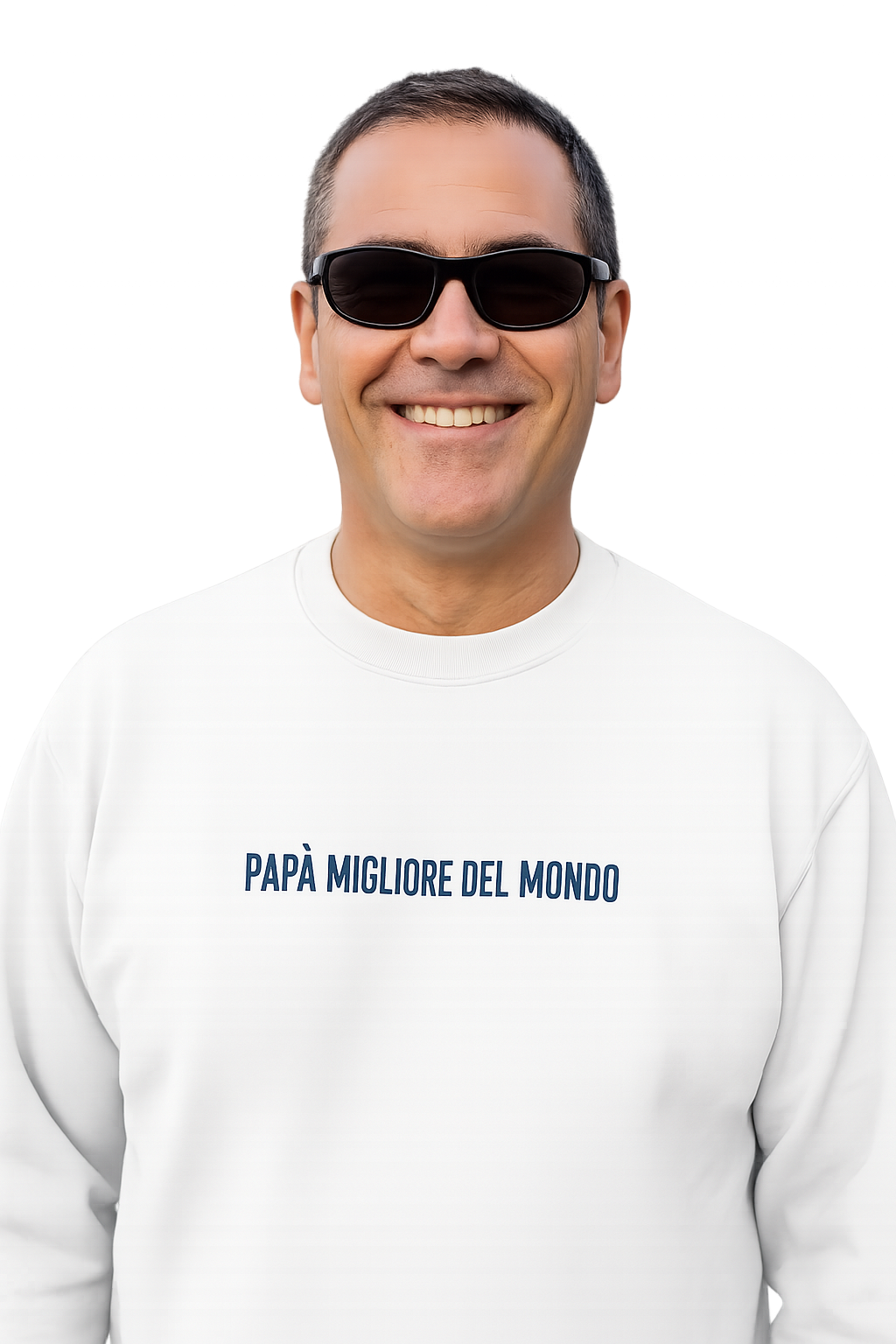 Felpa girocollo unisex ricamata | papà migliore del mondo