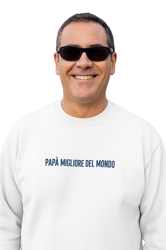 Felpa girocollo unisex ricamata | papà migliore del mondo