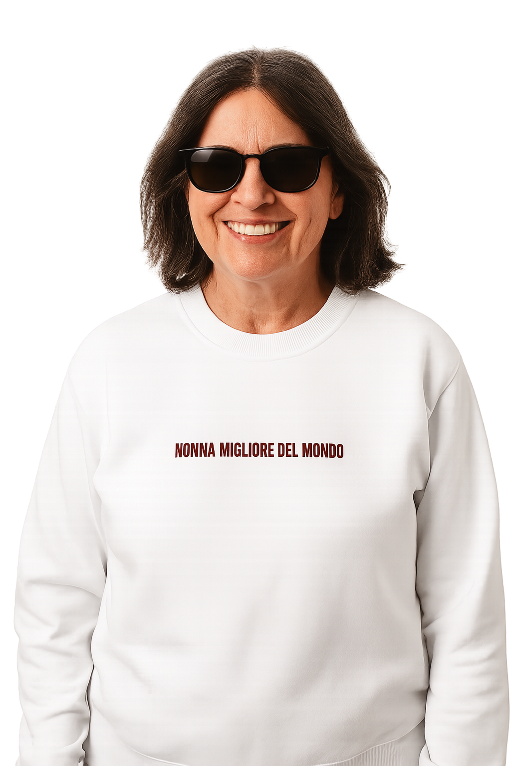 Felpa girocollo unisex ricamata | nonna migliore del mondo