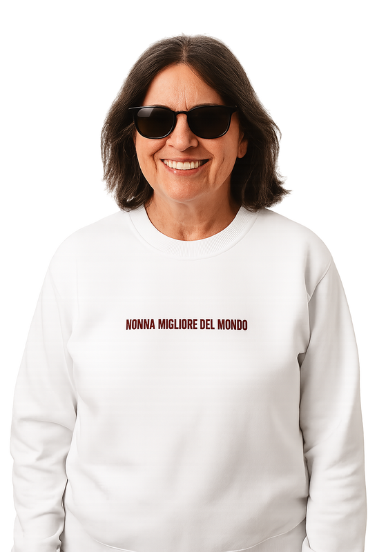 Felpa girocollo unisex ricamata | nonna migliore del mondo