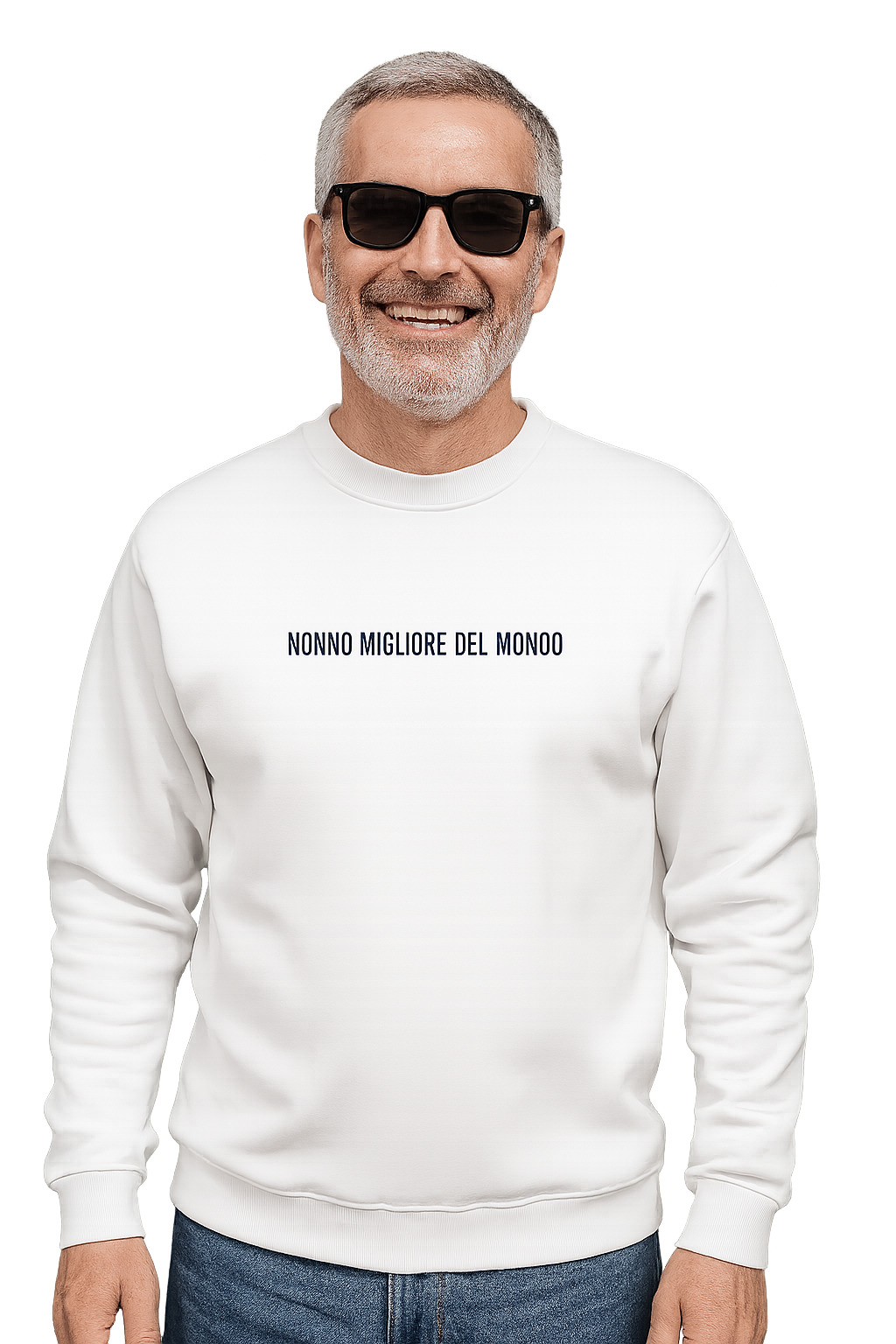 Felpa girocollo unisex ricamata | nonno migliore del mondo