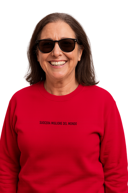 Felpa girocollo unisex ricamata | suocera migliore del mondo