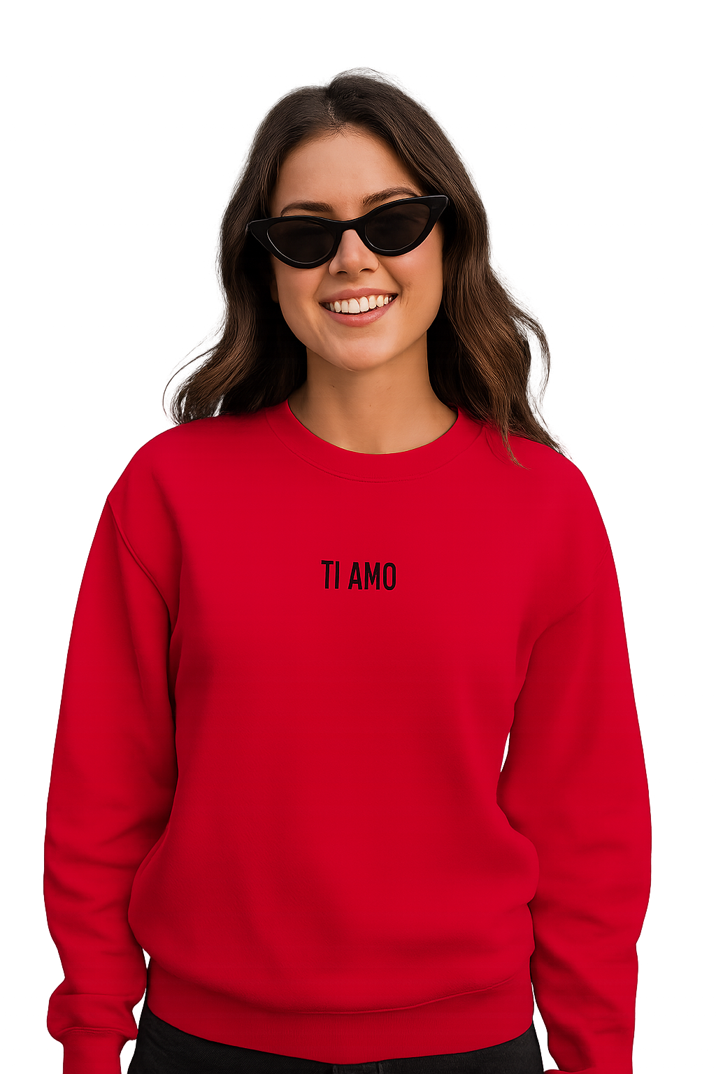 Felpa girocollo unisex ricamata | ti amo