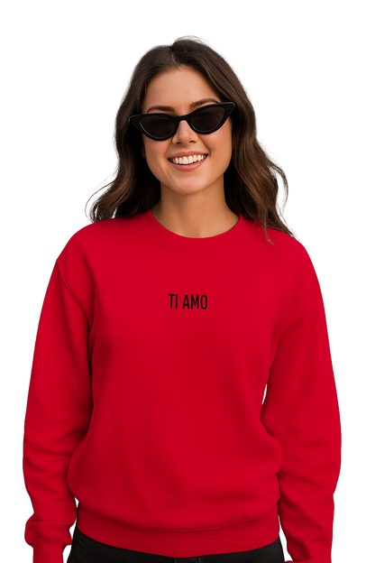 Felpa girocollo unisex ricamata | ti amo