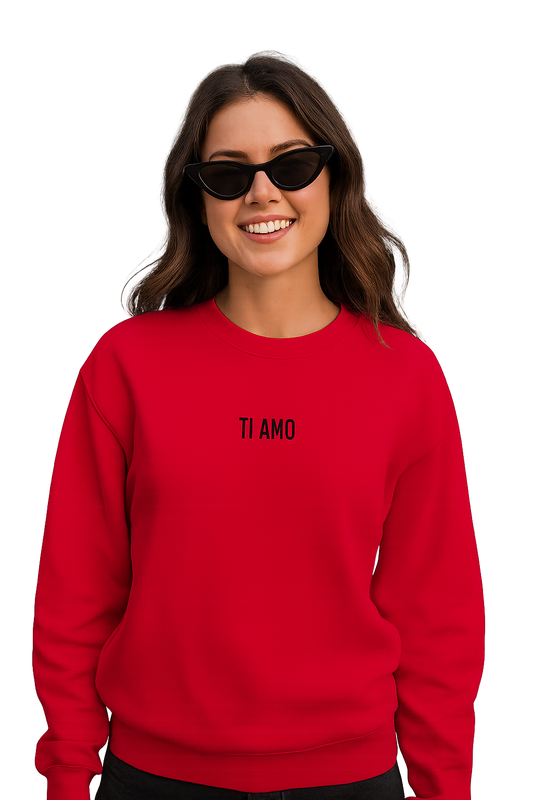 Felpa girocollo unisex ricamata | ti amo