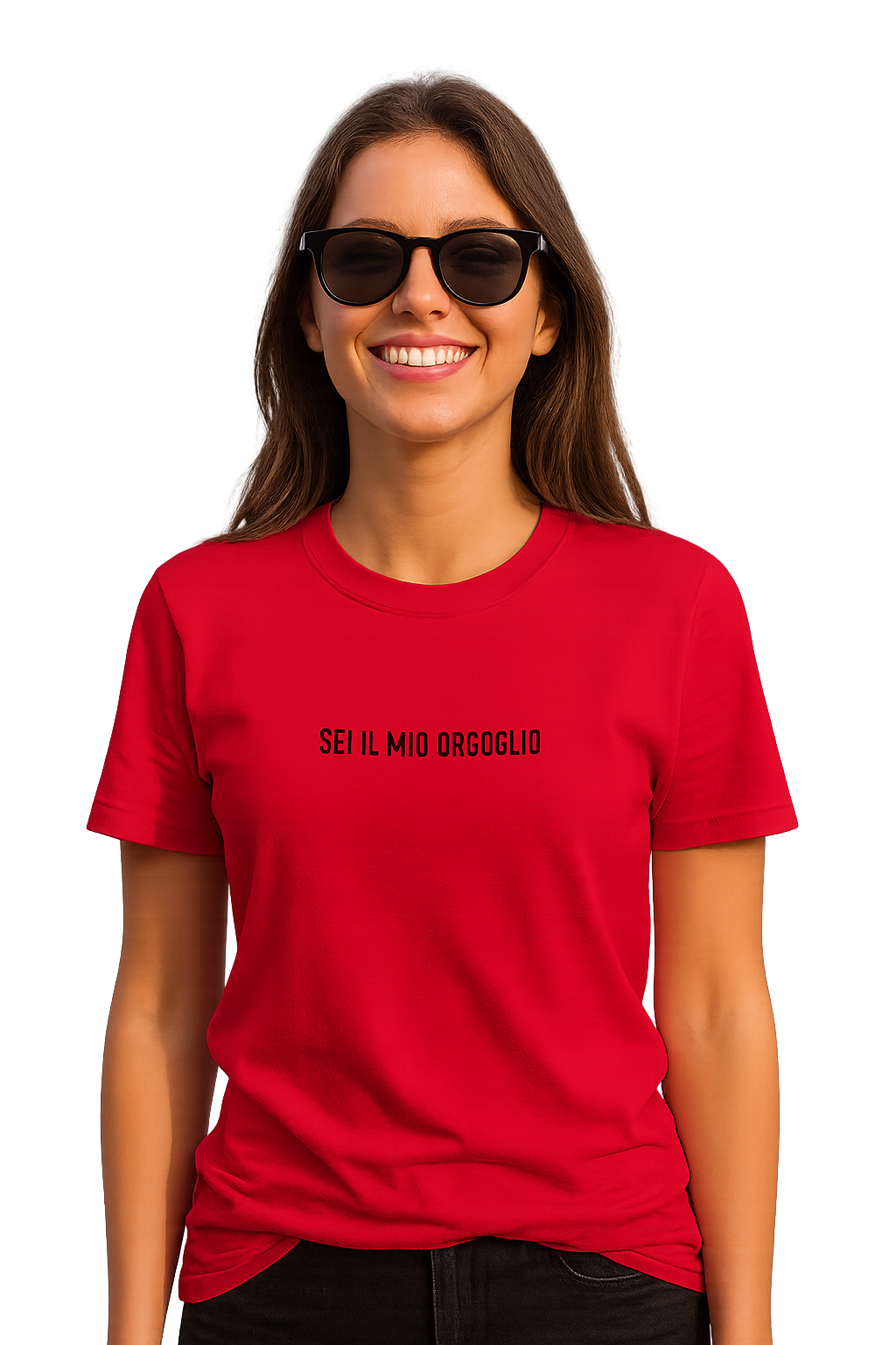 T-shirt girocollo ricamata - sei il mio orgoglio