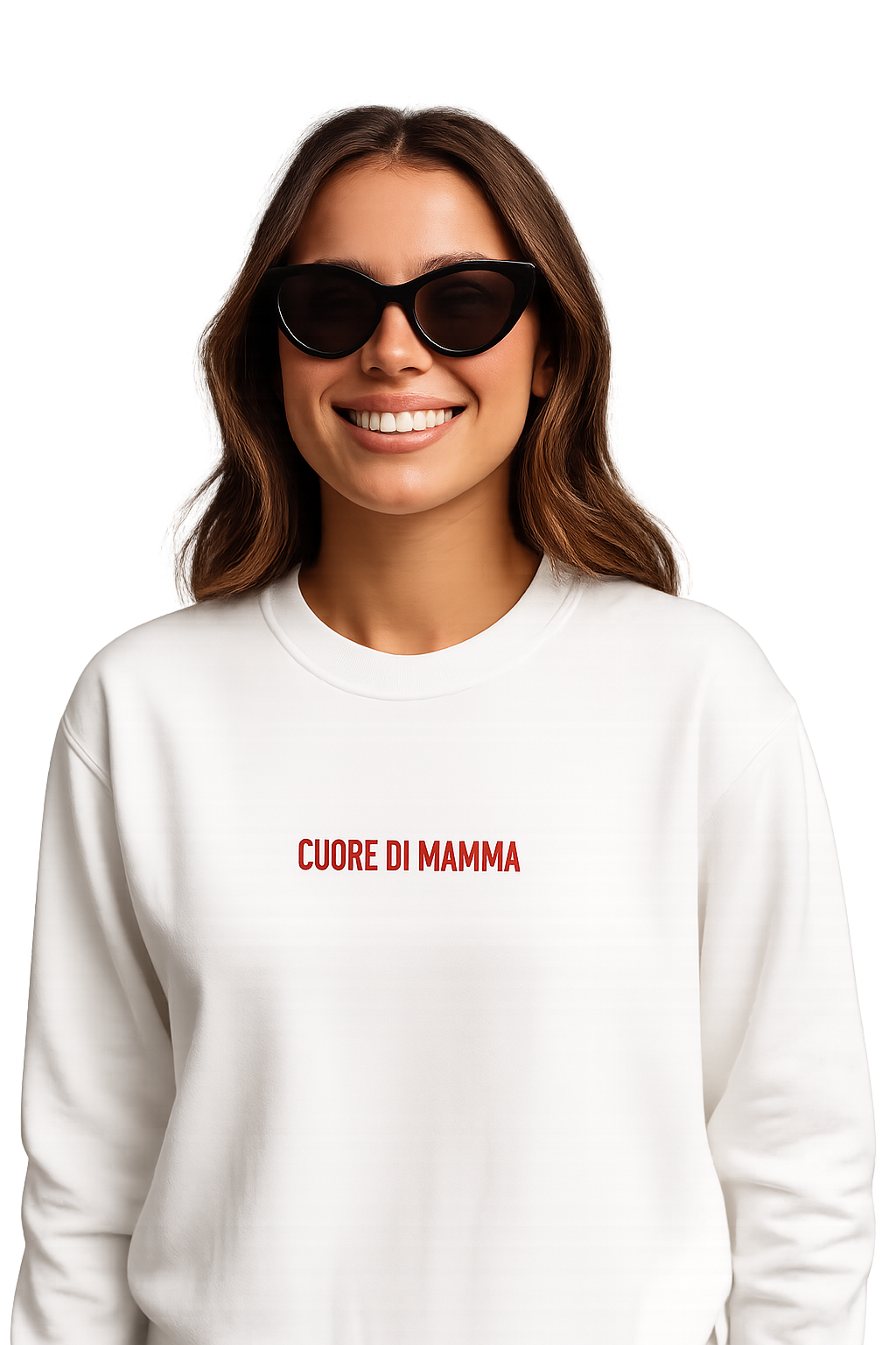 Felpa girocollo unisex ricamata | cuore di mamma