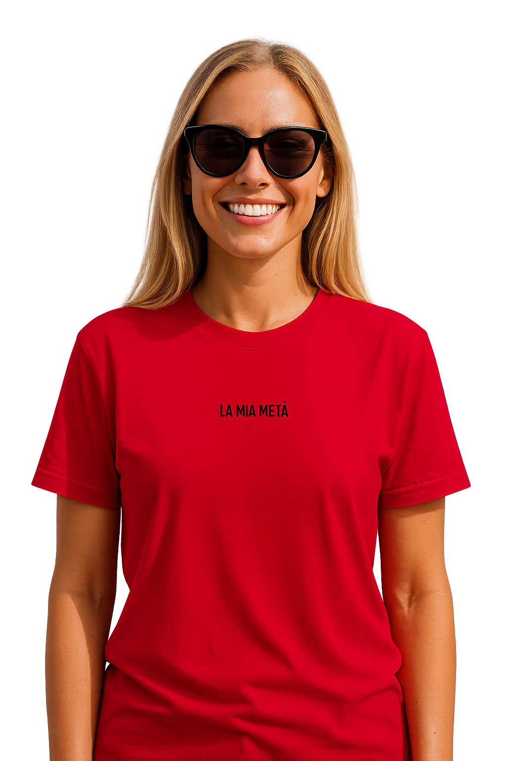 T-shirt girocollo ricamata - la mia metà