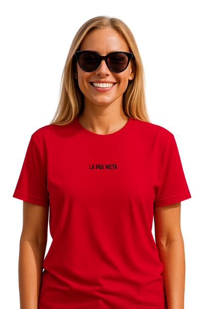 T-shirt girocollo ricamata - la mia metà