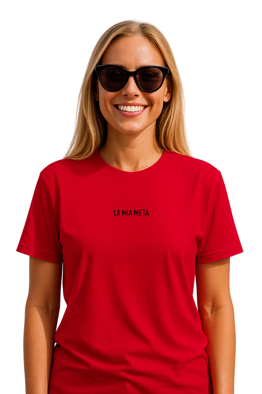 T-shirt girocollo ricamata - la mia metà