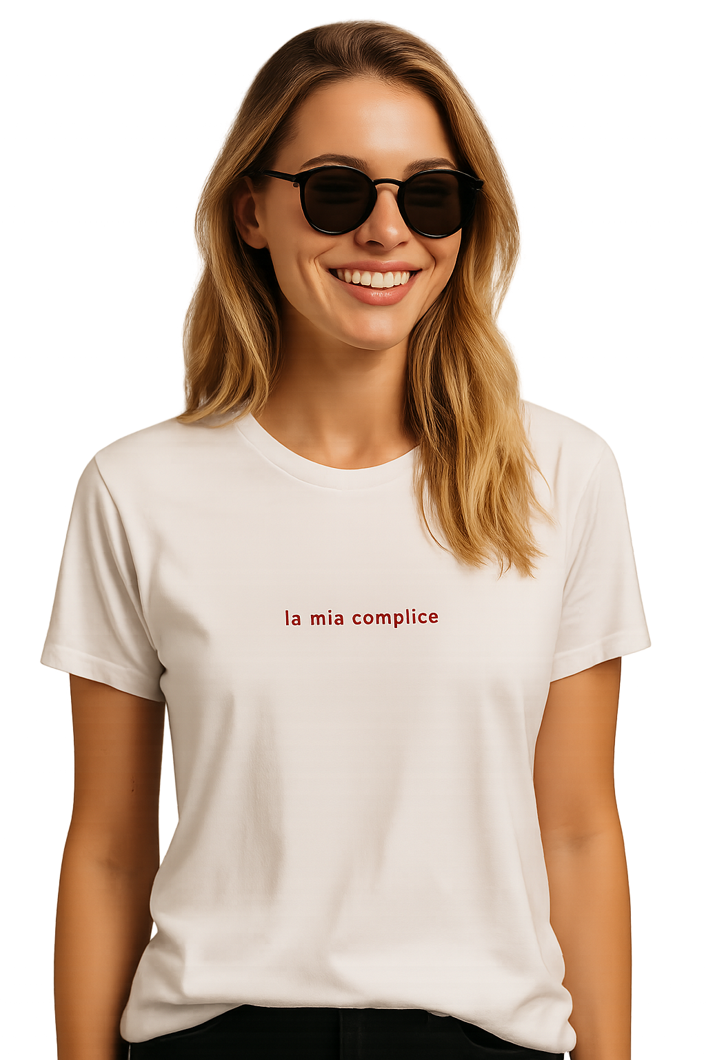 T-shirt girocollo ricamata - la mia complice