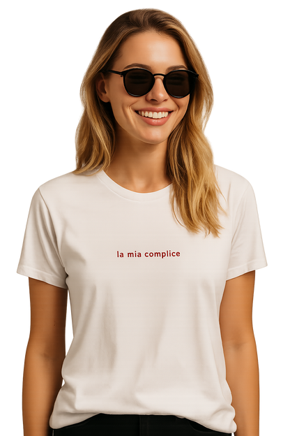 T-shirt girocollo ricamata - la mia complice