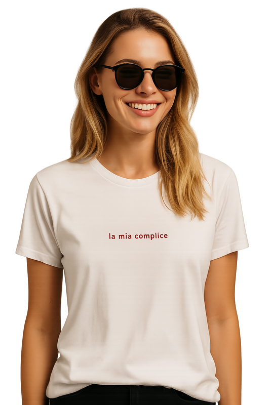 T-shirt girocollo ricamata - la mia complice