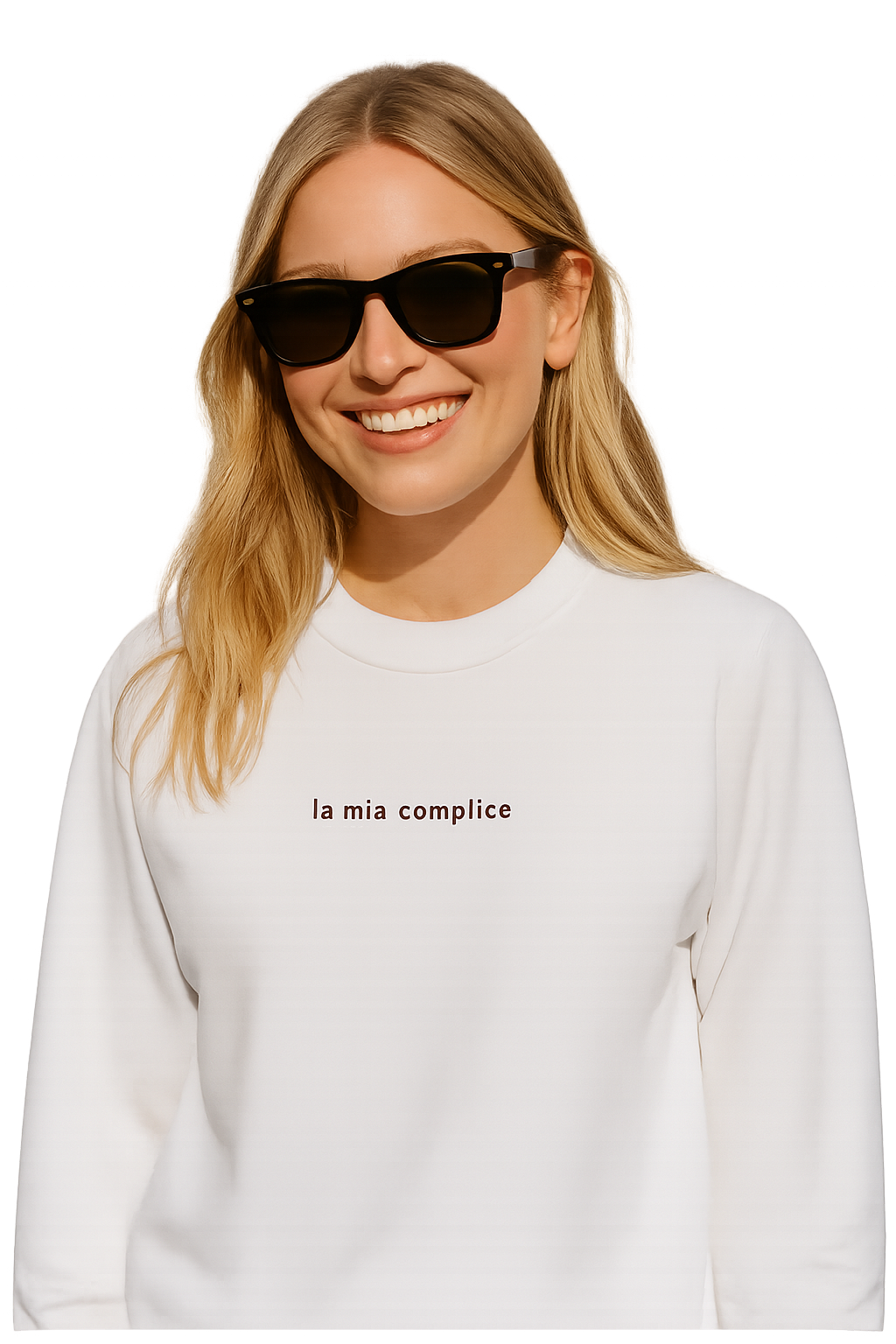 Felpa girocollo unisex ricamata | la mia complice