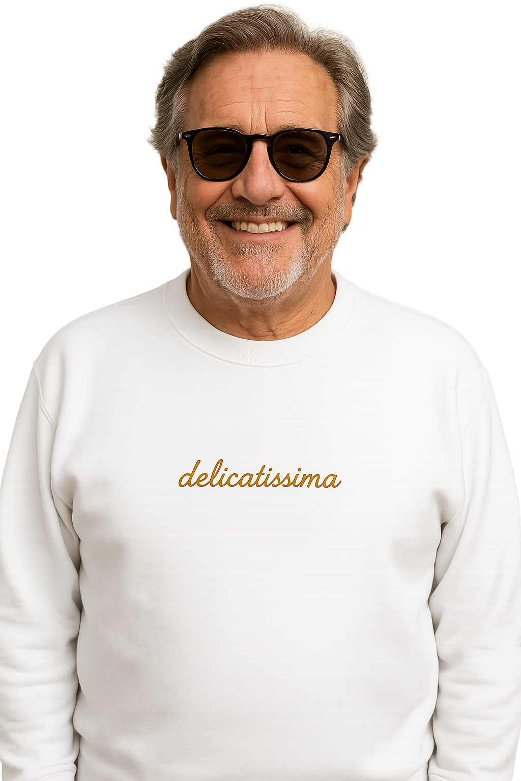 Felpa girocollo unisex ricamata | delicatissima