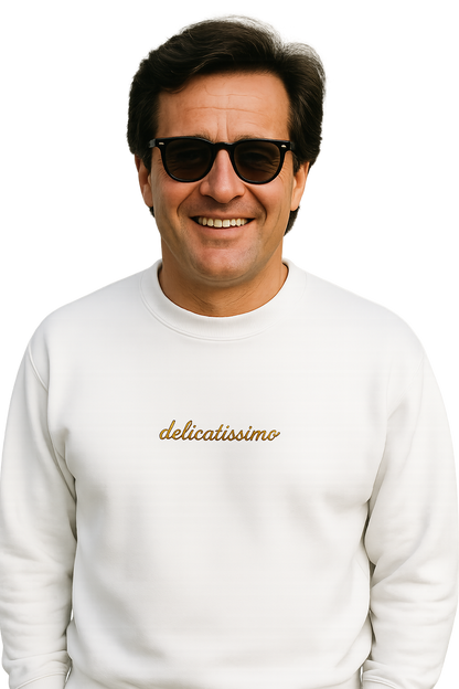 Felpa girocollo unisex ricamata | delicatissimo