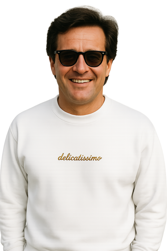 Felpa girocollo unisex ricamata | delicatissimo