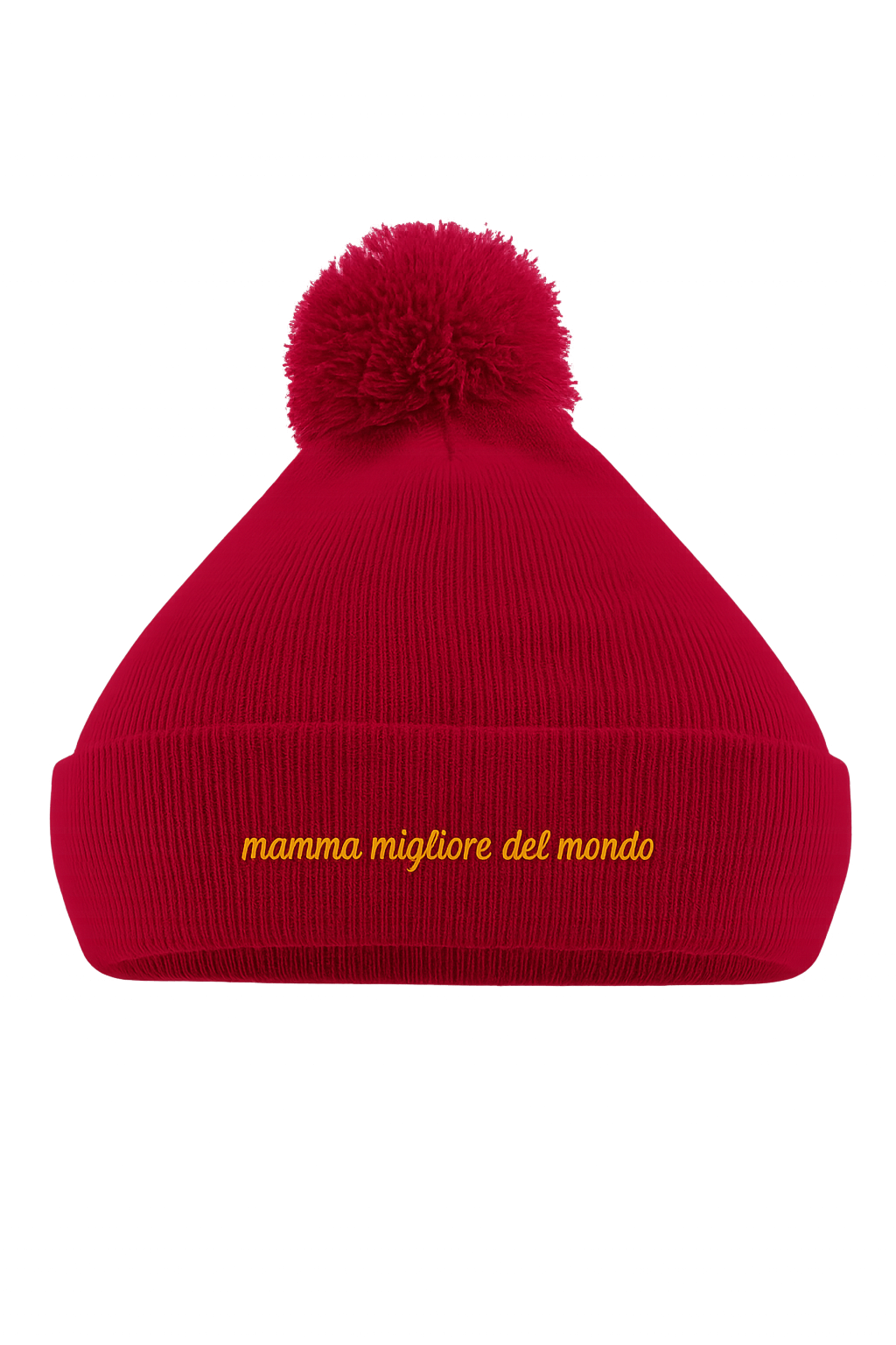 Cappello Pon Pon Ricamato | mamma migliore del mondo