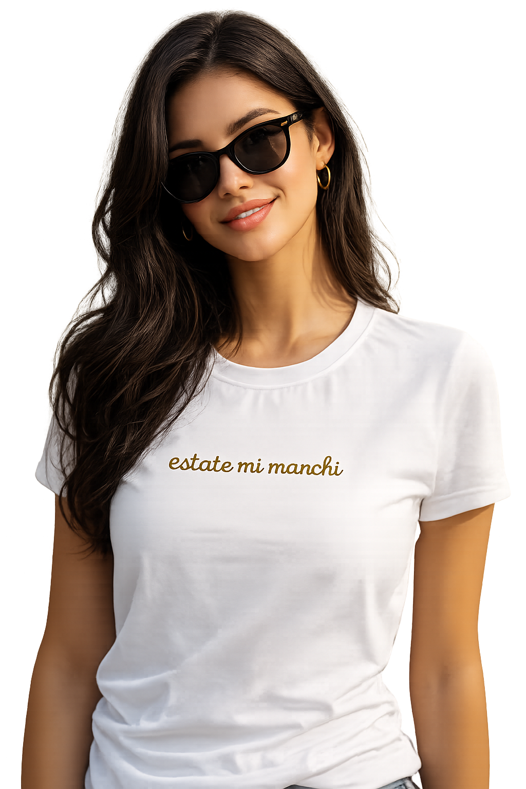 T-shirt girocollo ricamata - estate mi manchi