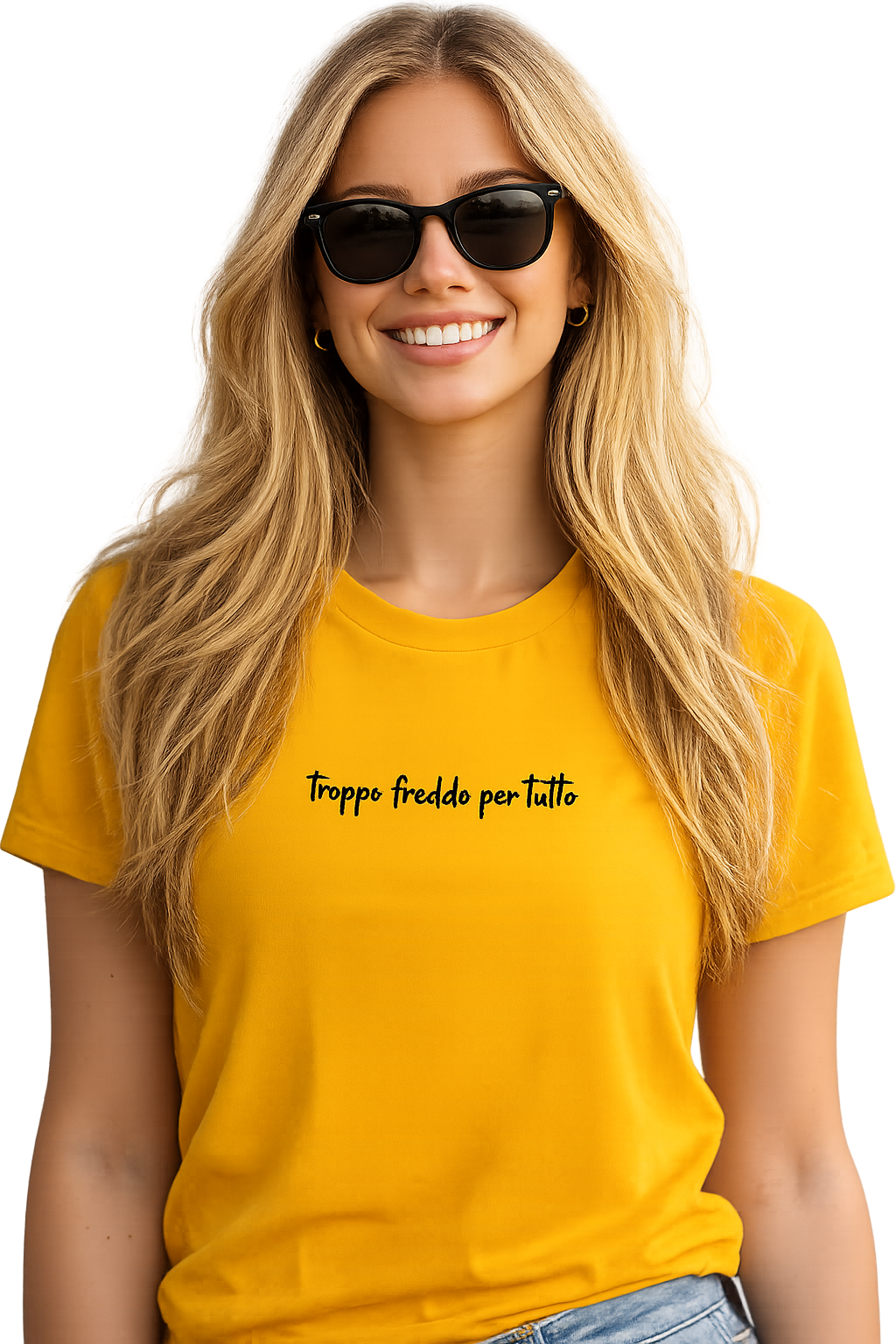 T-shirt girocollo ricamata - troppo freddo per tutto