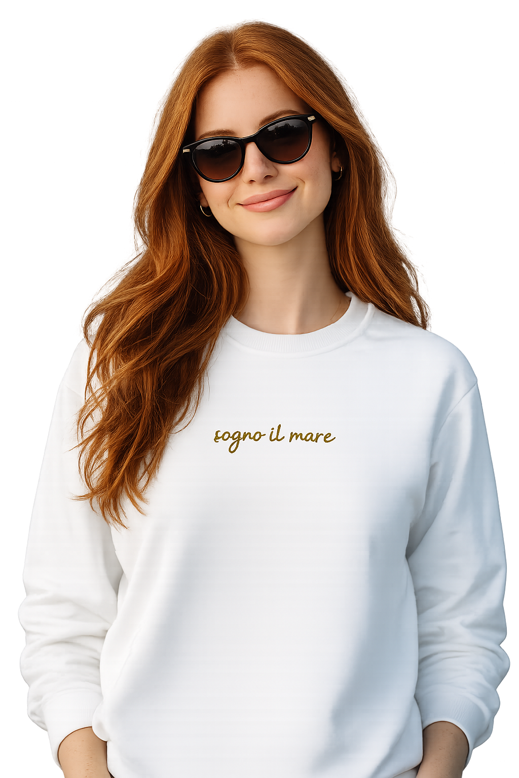 Felpa girocollo unisex ricamata | sogno il mare