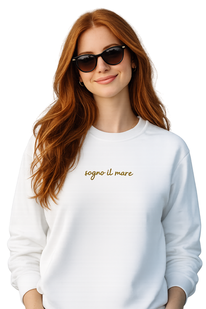 Felpa girocollo unisex ricamata | sogno il mare