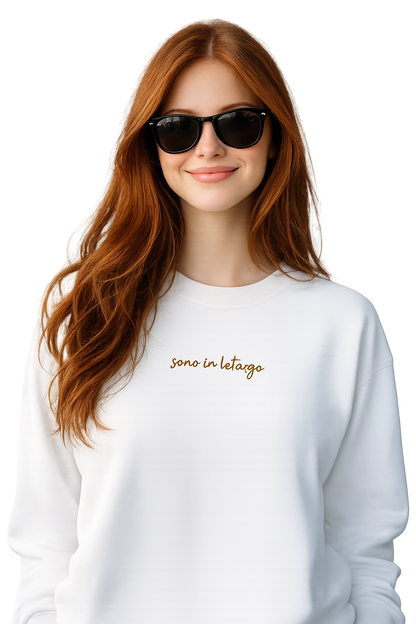 Felpa girocollo unisex ricamata | sono in letargo