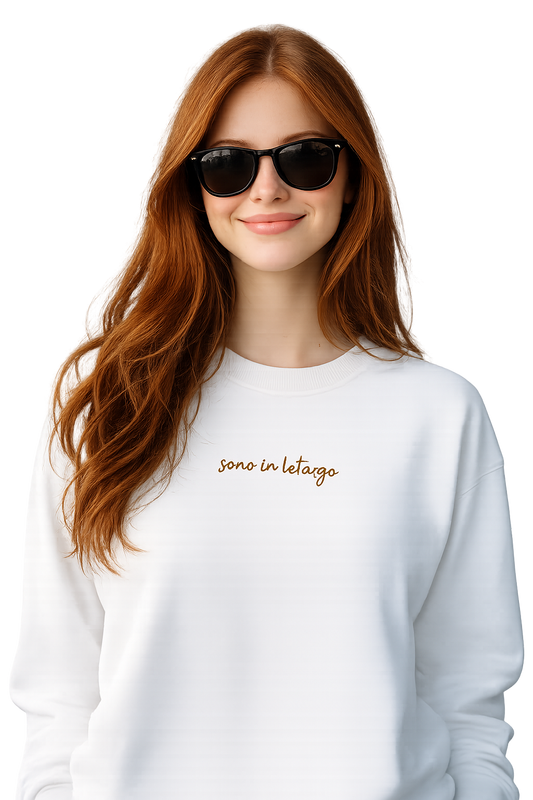 Felpa girocollo unisex ricamata | sono in letargo