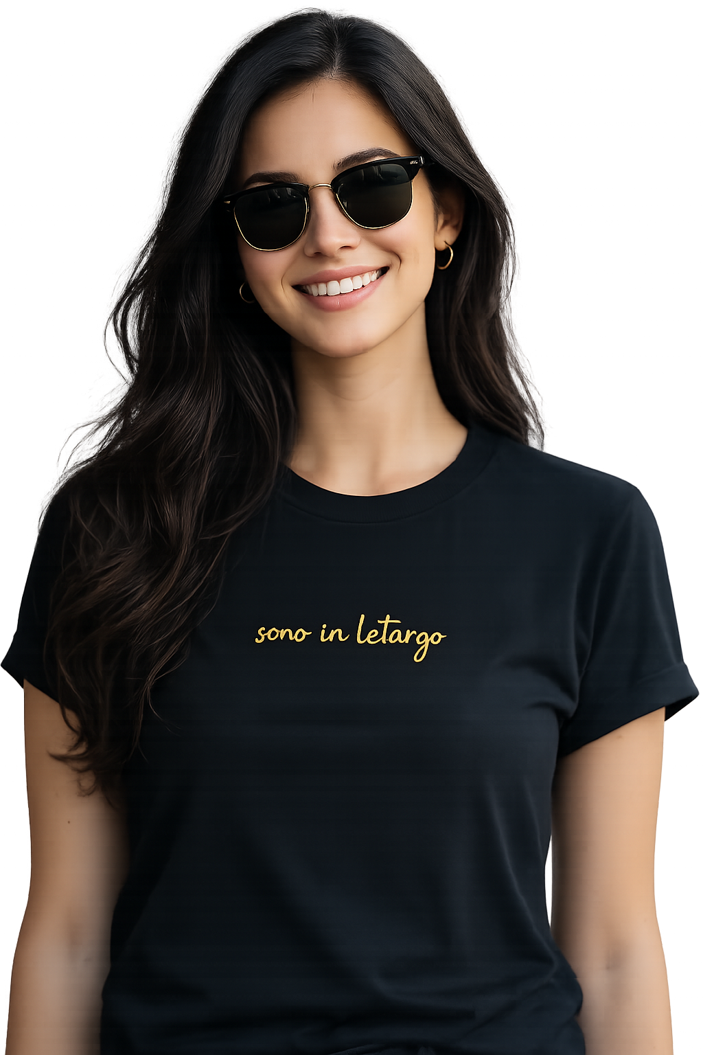 T-shirt girocollo ricamata - sono in letargo